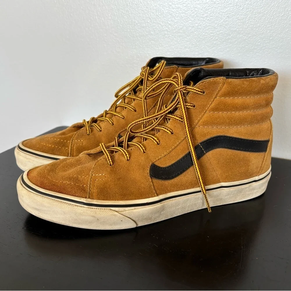 Vans Sk8 Hi Pro Wheat Brown Suede Skate Shoes Sneakers Mens Size 8.5 Womens 10 - Picture 1 of 15